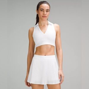 Lululemon Collared Tennis Longline Bra size 6/8/10 White WHT